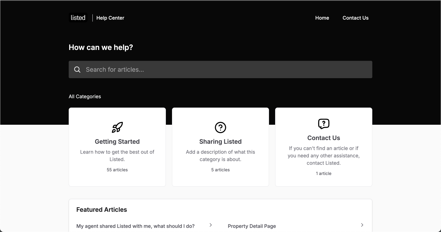 Listed Inc Help Center